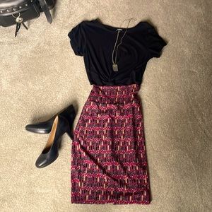 Lipstick print Lularoe pencil skirt size XS